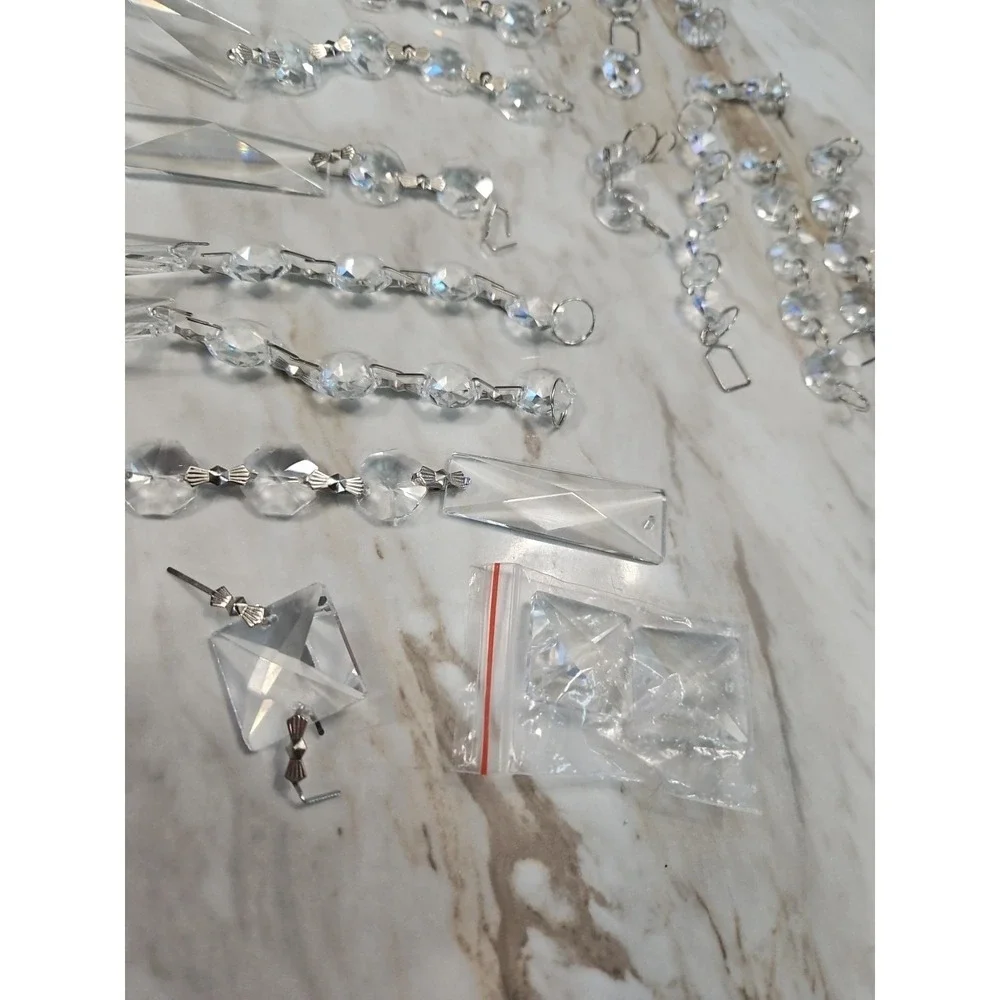 Vintage Octagon Glass Chandelier Prisms 1/2